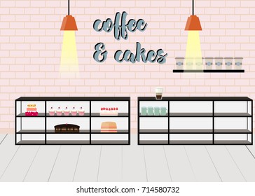 coffee and cakes flat icon 