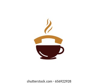 Coffee Call Icon Logo Design Element