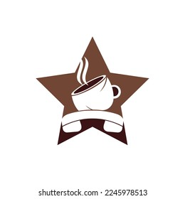 Coffee call vector logo design. Handset and cup icon.