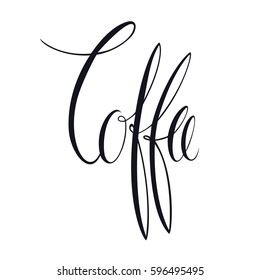 Coffee Calligraphy lettering Isolated vector object