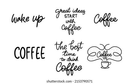 Coffee calligraphy set , Modern design for presentation , illustration Vector EPS 10