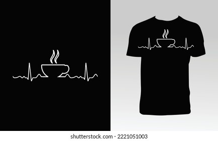 Coffee Calligraphy T Shirt Design. 