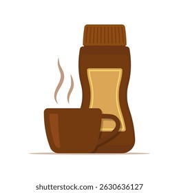 Coffee can and cup icon. Colored silhouette. Front side view. Vector simple flat graphic illustration. Isolated object on white background. Isolate.