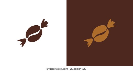 O design do logotipo do doce de café é único e divertido