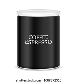 Coffee canister on a white background. Vector illustration.
