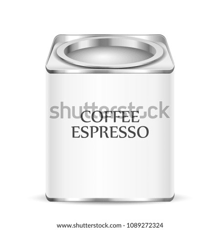 Coffee canister on a white background. Vector illustration.