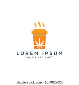 coffee and cannabis negative space logo design