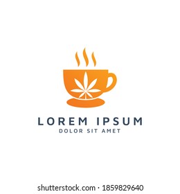 coffee and cannabis negative space logo design