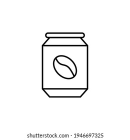 Coffee cans icon in flat black line style, isolated on white 