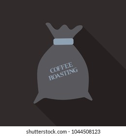 Coffee canvas bag on a transparent background.