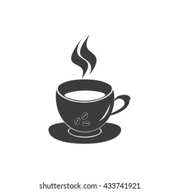 Coffee cap icon. Flat vector illustration in black on white background. EPS 10
