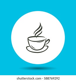 Coffee cap icon. Flat vector illustration in black on white background.