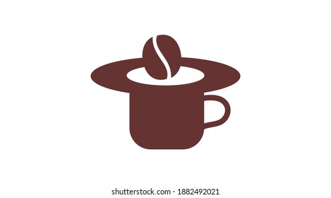 Coffee cap vector logo. Coffee cup vector logo