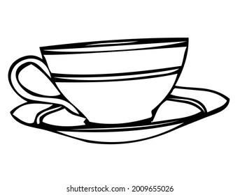 7,491 Cup saucer outline Images, Stock Photos & Vectors | Shutterstock