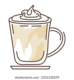 Kaffeekappuccino-Latte, Vektorgrafik
