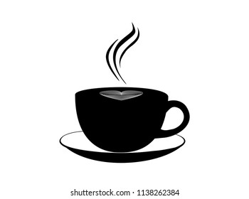 coffee cappuccino topped with heart-shaped milk foam. A taste of happiness for coffee lovers.