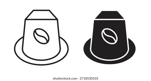 Concepto de icono de cápsula de café para infografía, Sitio web o App.