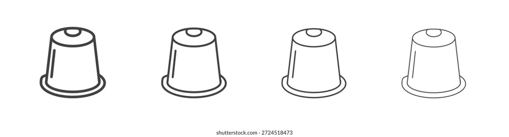 Ícone de cápsula de café conceito Pictograma Linear. Ilustração de elemento simples.