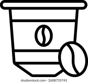 Coffee Capsule Icon Outline Vector Illustration