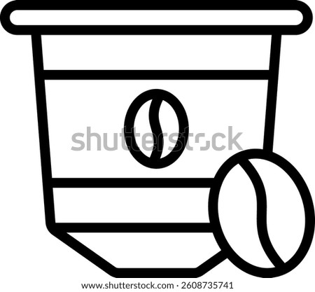 Coffee Capsule Icon Outline Vector Illustration