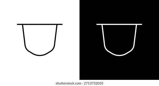 Icono de la cápsula de café. Símbolo plano simple. Ilustración de pictograma de contorno negro perfecto