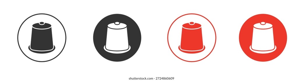 Símbolo do ícone da cápsula de café. Design simples e plano para aplicativos móveis ou da Web. Logotipo de ilustração Vetor mínimo.