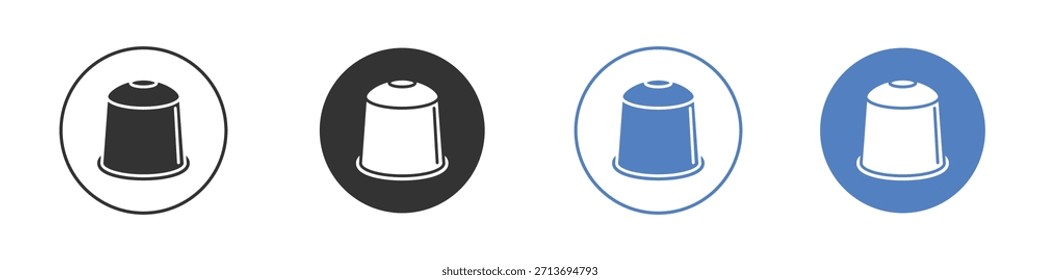 Ícone de cápsula de café Projeto de linha fina. Gráfico vetorial. EPS 10