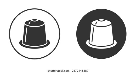 Coffee capsule icon vector clipart in black colors. suitable for graphic work