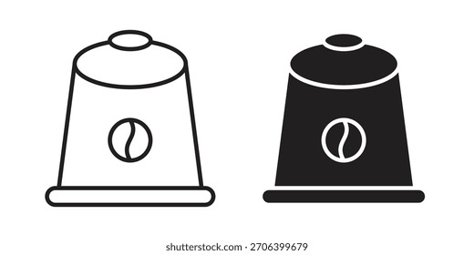 Ilustración vectorial de icono de cápsula de café. Diseño plano. Símbolos de Vector de Diseño gráfico.