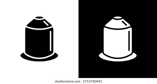 Coffee capsule icon. Vector illustration. Silhouette in black color