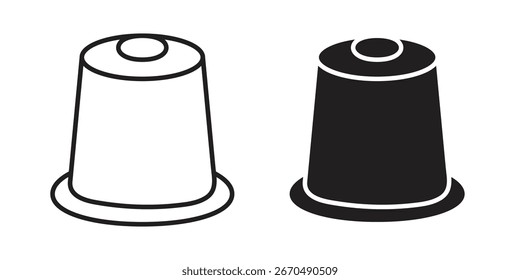 Vector, signo y símbolo del icono de la cápsula del café para los Elementos del diseño, del Sitio web o de los App.