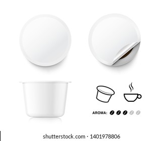 Coffee capsule set. Vector illustration on white background. Easy to use for presentation your product, idea, design. EPS10.