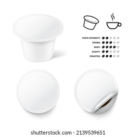 Coffee capsule set. Vector illustration on white background. Easy to use for presentation your product, idea, design. EPS10.	