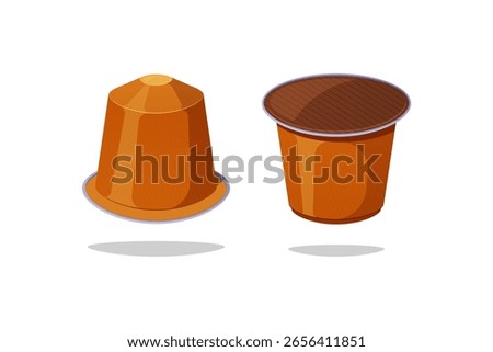 Coffee capsule vector isolated on white background.