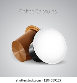 Coffee in Capsules for Espresso Machine. Vector 