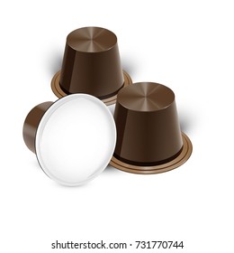 Coffee in Capsules for Espresso Machine. Vector 