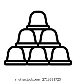 Icono de cápsulas de café. Esquema de cápsulas de café icono de Vector para el Diseño web aislado sobre fondo blanco