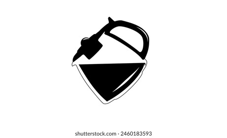 Coffee Carafe emblem, black isolated silhouette