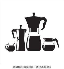 Coffee carafe silhouette on white background
