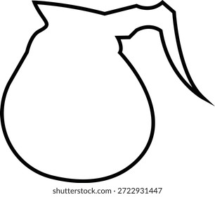Ilustración de contorno de Vector de jarra de café. Icono minimalista de la olla de cristal negro aislado en fondo blanco. Gráfico de hospitalidad para logotipos de cafetería, menús de desayuno y corte de vinilo de cocina.
