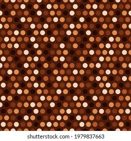 Coffee or caramel dots. Vector brown same circles. Coffee or chocolate wallpaper.