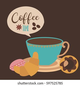 Coffee card, Menu card, greeting card. Vector illustration
