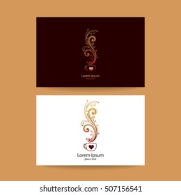 COFFEE CARD. Vector design for coffee label, shop, bar. 