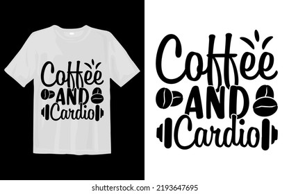 Kaffee- und Cardio-Svg-T-Shirt