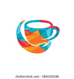 Coffee care vector logo design. Coffee cup and hand icon design.