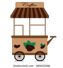 
Coffee cart Isolated object on white background street food coffee to go