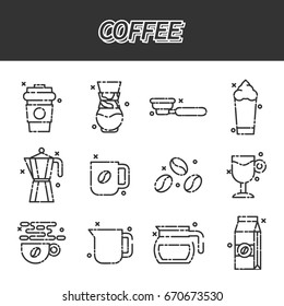 Coffee cartoon concept icons