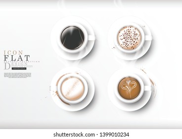 Coffee cartoon flat subject icon dessert collection vector design