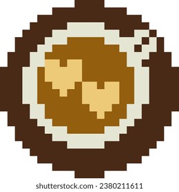 coffee cartoon icon in pixel style