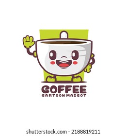 coffee cartoon mascot. drink vector illustration. isolated on a white background